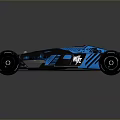 Futuristic Race Car With Blue Neon Lights And Sleek Aerodynamic Design