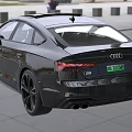 Audi Black Coupe With Sporty Grille And LED Headlights In Modern Showroom