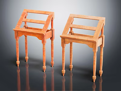 Two Wooden Art Easels With Traditional Stand Design And Stable Legs For Artists 3d model