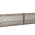 Brown Wooden Fence With Vertical Slats Modern Design And Connecting Posts