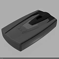 Sleek Gray Electronic Device Featuring Black Component And Mesh Design In Rectangular Shape