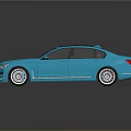 Blue BMW Sedan with Modern Design Black Roof and Reflective Surface