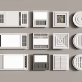 Various Air Conditioner Vent Designs With Different Shapes And Installation Styles