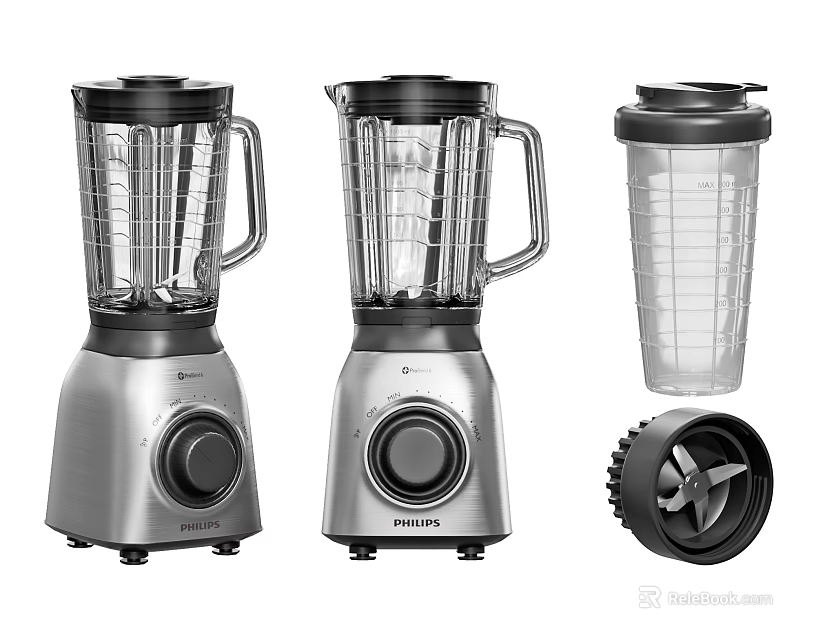 Household Kitchen Blenders Two Units With Blending Cups And Blades 3d model 