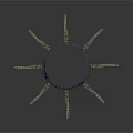 Star Shaped Metal Mechanical Equipment With Central Circular Hole And Spokes
