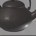 Decorative Brown Teapot With Bamboo Leaf Pattern Handle And Lid For Daily Household Use
