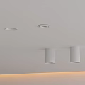 Modern Ceiling Lighting Design With White Downlights And Spotlights For Interior Room 3d model