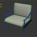 Modern Accent Chair With White Cushioned Seat Backrest And Dark Wooden Frame Armrests