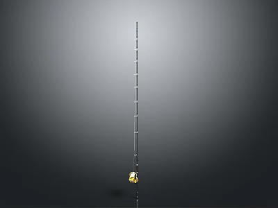 Yellow Bird Perched On Vertical Pole Against Gray Background 3d model
