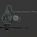 Green Industrial Equipment With Large Flywheel Metal Structure Mechanical Components And Stand