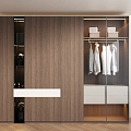 Light Luxury Wardrobe Cloakroom 3d model