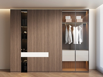 Light Luxury Wardrobe Cloakroom 3d model