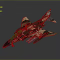 Camouflage Fighter Jet With Missiles Under Wings And Detailed Paint On Gray Display Background