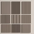 Modern Interior Wall Panel Design With Vertical Slats And Geometric Patterns