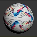 Colorful Soccer Ball Design With Blue Pink Stripes And White Surface