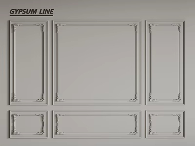 Decorative Gypsum Line Designs for Interior Wall and Ceiling Styles 3d model