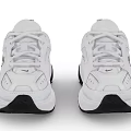 White Nike Casual Sneakers With Black Sole And Classic Logo Design