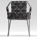 Modern Dining Table Set With Wooden Top And Woven Chairs Orange Cushions