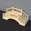Traditional Wooden Arched Bridge With Light Railings And Steps Simple Design