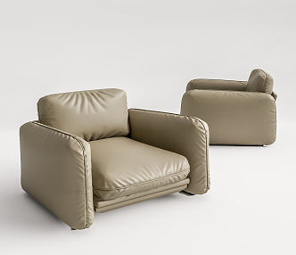 Modern Single Sofa Leather Single Sofa 3d model