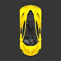 Yellow Modern Sports Car With Sleek Body Design And Black Wheels