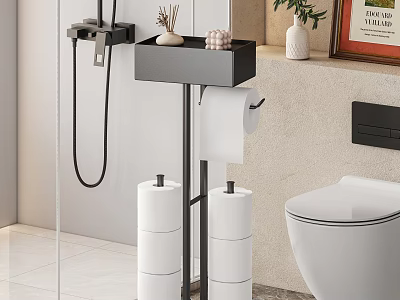 Modern Freestanding Toilet Paper Holder Rack with Multi Rolls for Bathroom 3d model