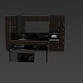 Modern Kitchen Interior Featuring Wooden Cabinets Marble Island Countertop Range Hood And Oven