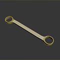 Silver Double Ended Wrench With Round Openings As Household Tool 3d model