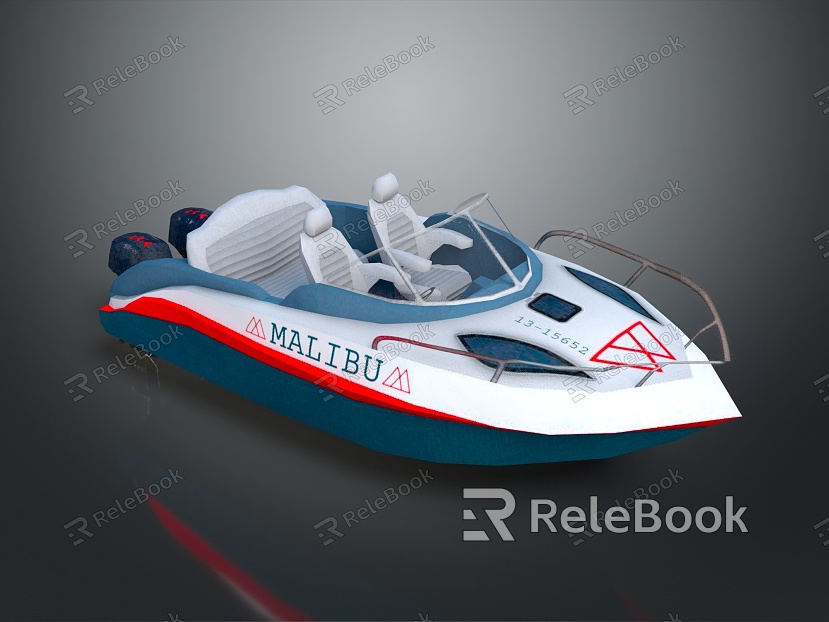 Modern Motor Boat Speedboat Kayak Kayak Raft model