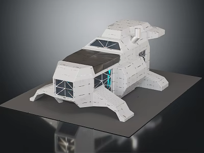 Futuristic Spacecraft Design Model With Geometric Structure For Advanced Aerospace Exploration 3d model