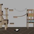 Cat Climbing Rack Pet Cat Climbing Rack Cat Nest Automatic Feeder Cat Toy 3d model