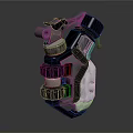 Modern Mechanical Hand Grenade 3D Model With Metallic Structure And Detailed Components 3d model