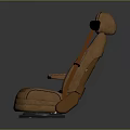 Luxury Airplane Seat With Brown Leather Quilted Design Comfortable Headrest And Armrest