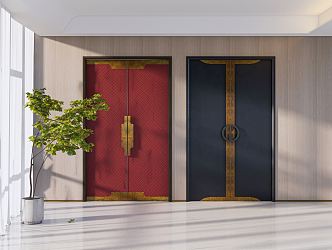 New Chinese Double Door 3d model