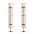 Modern Floor Lamp With Vertical White Tubes And Gold Accent Features 3d model