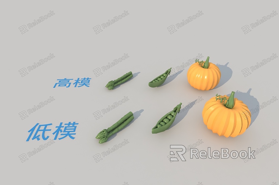 Vegetables Asparagus Pea Pod Pumpkin Food model