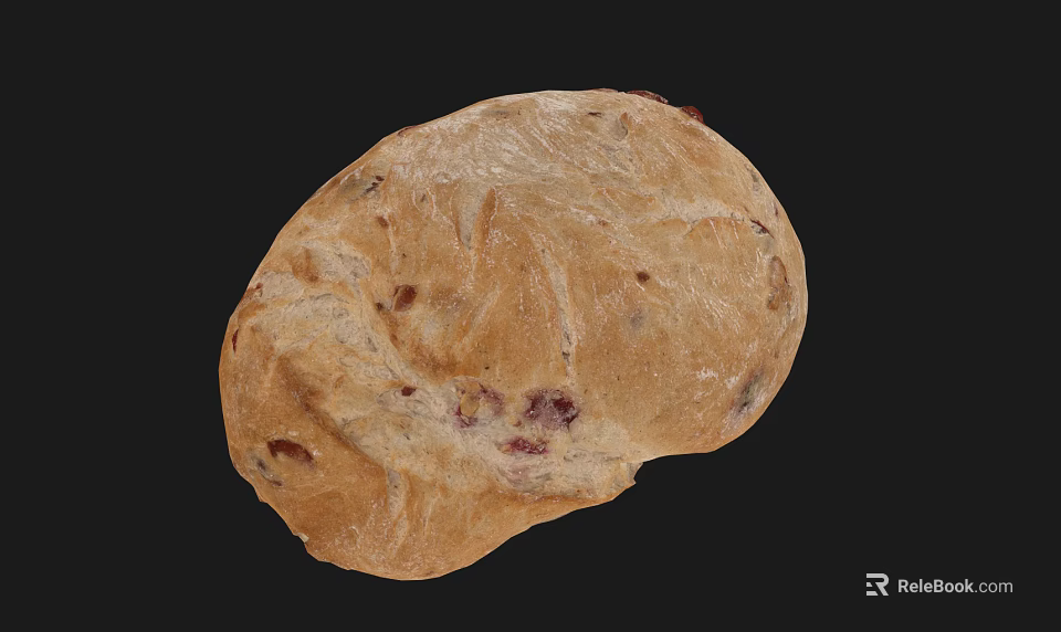 Freshly Baked Artisan Bread With Dried Fruits Golden Brown Crust And Soft Fluffy Texture 3d model 