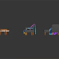 Modern Furniture Collection With Gray Sofas Chairs Coffee Tables Yellow Accents And Wooden Details
