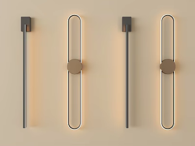 Modern Minimalist Wall Lamps With Sleek Metal Frames And LED Lighting 3d model