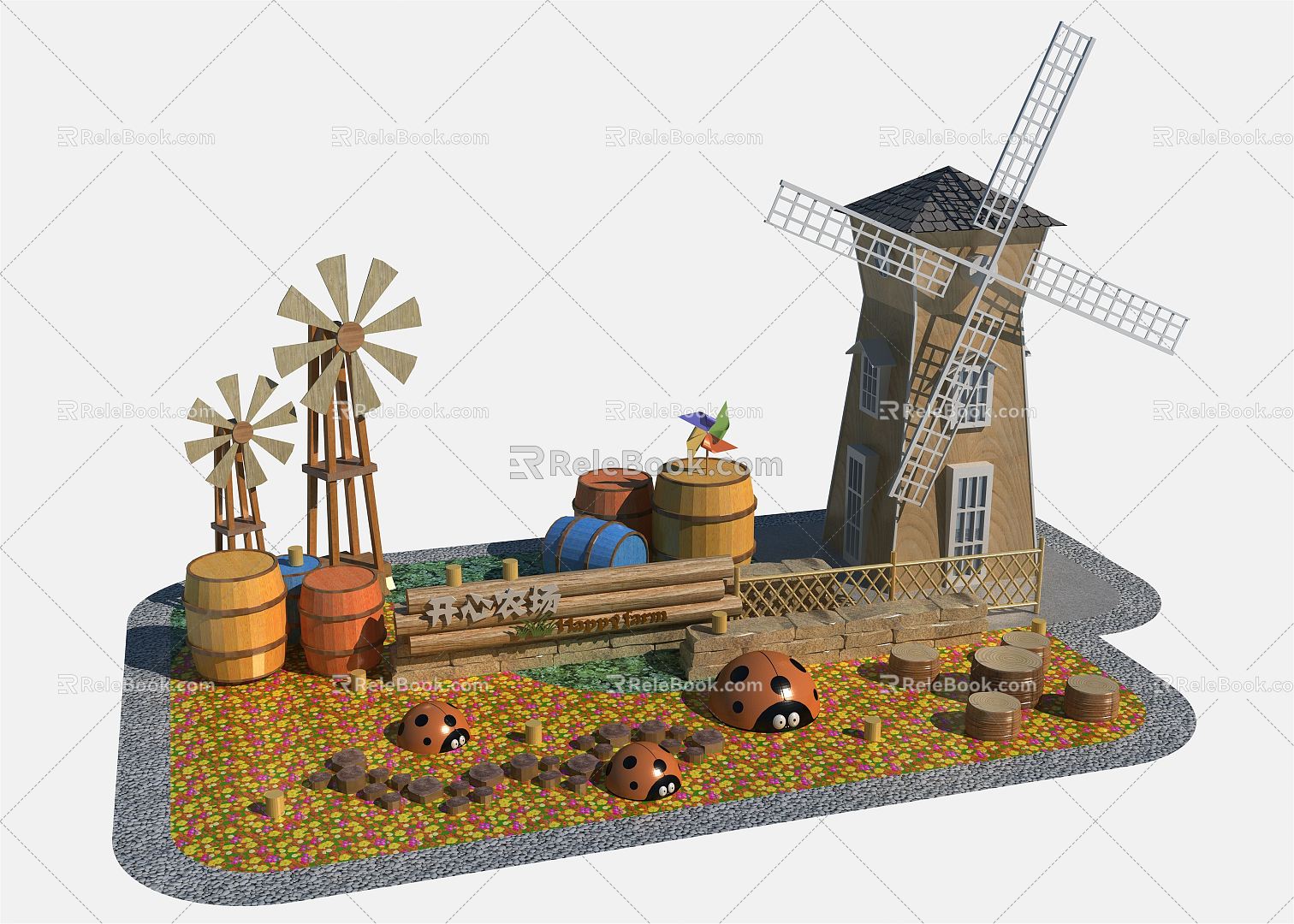 Modern Farm Leisure Farm 3d model