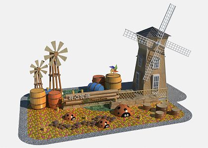 Modern Farm Leisure Farm 3d model