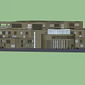 Modern Multi Storey Office Building With Green Roofs And Glass Curtain Walls