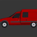 Red Cargo Van With Shiny Exterior Black Windows And Compact Design 3d model