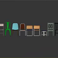 Colorful Assorted Chairs And Small Stool Modern Home Furniture Collection For Decor