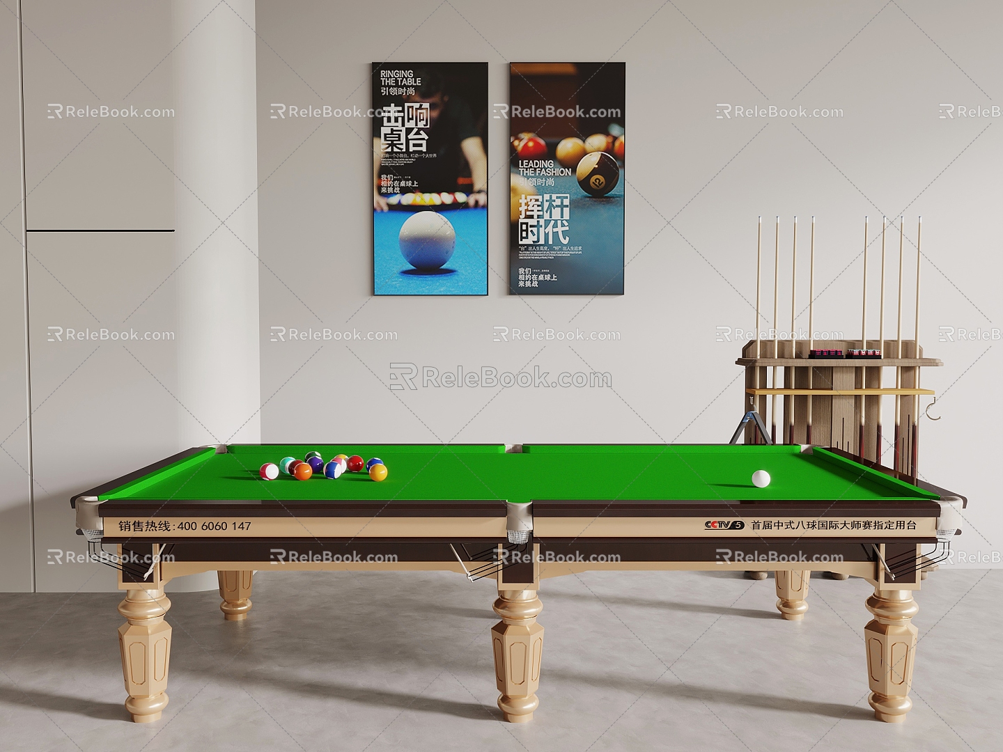 Modern billiard table 3d model