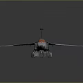 Detailed Silver Fighter Jet Model With Red Cockpit And Landing Gear