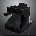 Black Metal Electronic Equipment With Square Structure And Industrial Interface Port 3d model
