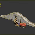 White Wooden Arch Bridge Toy Setup With Red Truck And Cargo Details