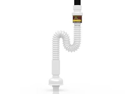Essential White Flexible Corrugated Pipe Hardware Tool for Plumbing Applications 3d model