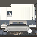 Modern Kids Room Interior With Striped Bedspread Pillows Painting Toys And Cozy Rug